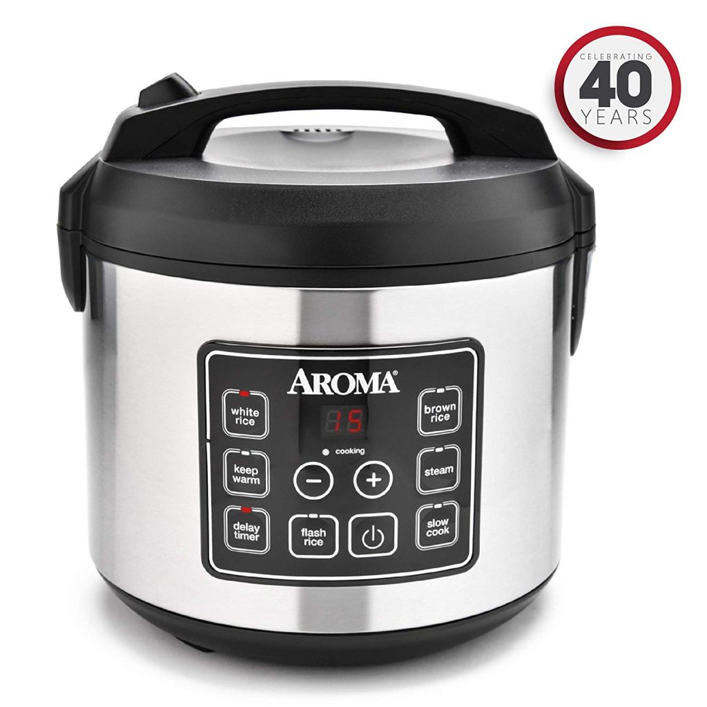 Aroma Professional Plus ARC5000SB 20Cup (Cooked) Digital Rice Cooker, Food Steamer, Slow